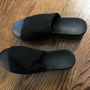 Bebe black slide wedge sandal